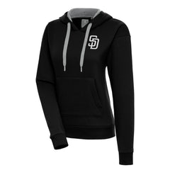 San Diego Padres Antigua Women's Brushed Metallic Victory Pullover Hoodie - MLB