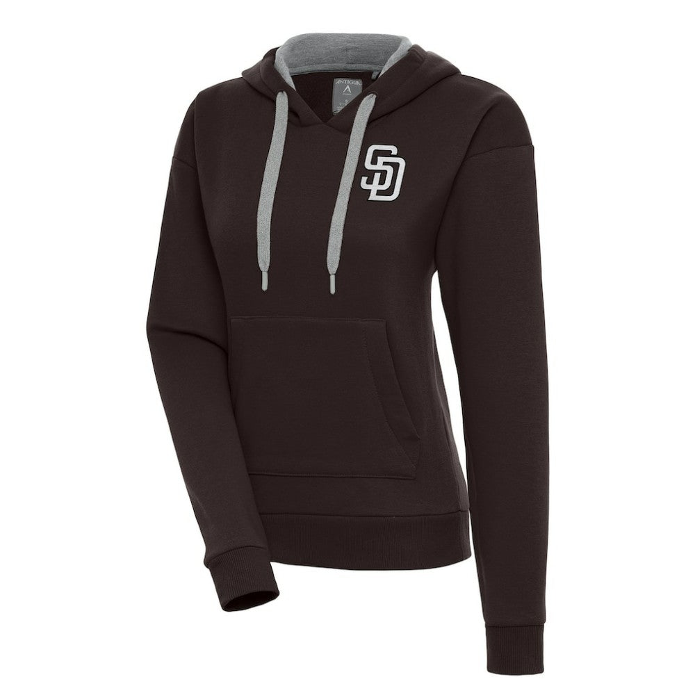 San Diego Padres Antigua Women's Brushed Metallic Victory Pullover Hoodie - MLB