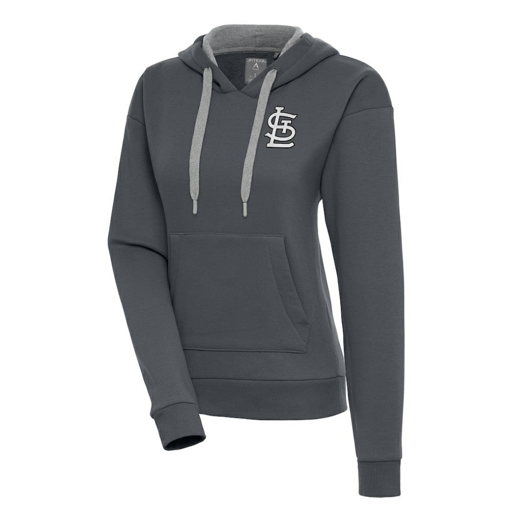 St. Louis Cardinals Antigua Women's Brushed Metallic Victory Pullover Hoodie - MLB
