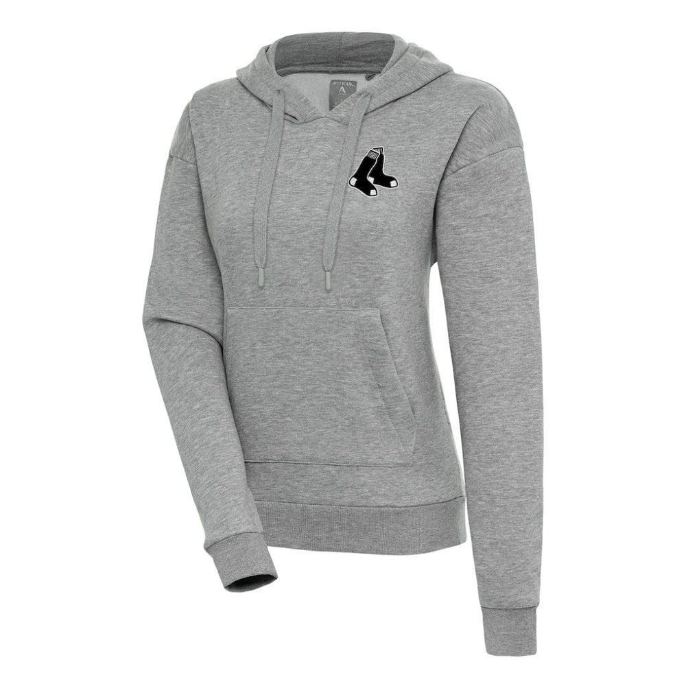 Boston Red Sox Antigua Women's Brushed Metallic Victory Pullover Hoodie - MLB