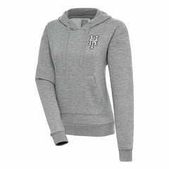 New York Mets Antigua Women's Brushed Metallic Victory Pullover Hoodie - MLB