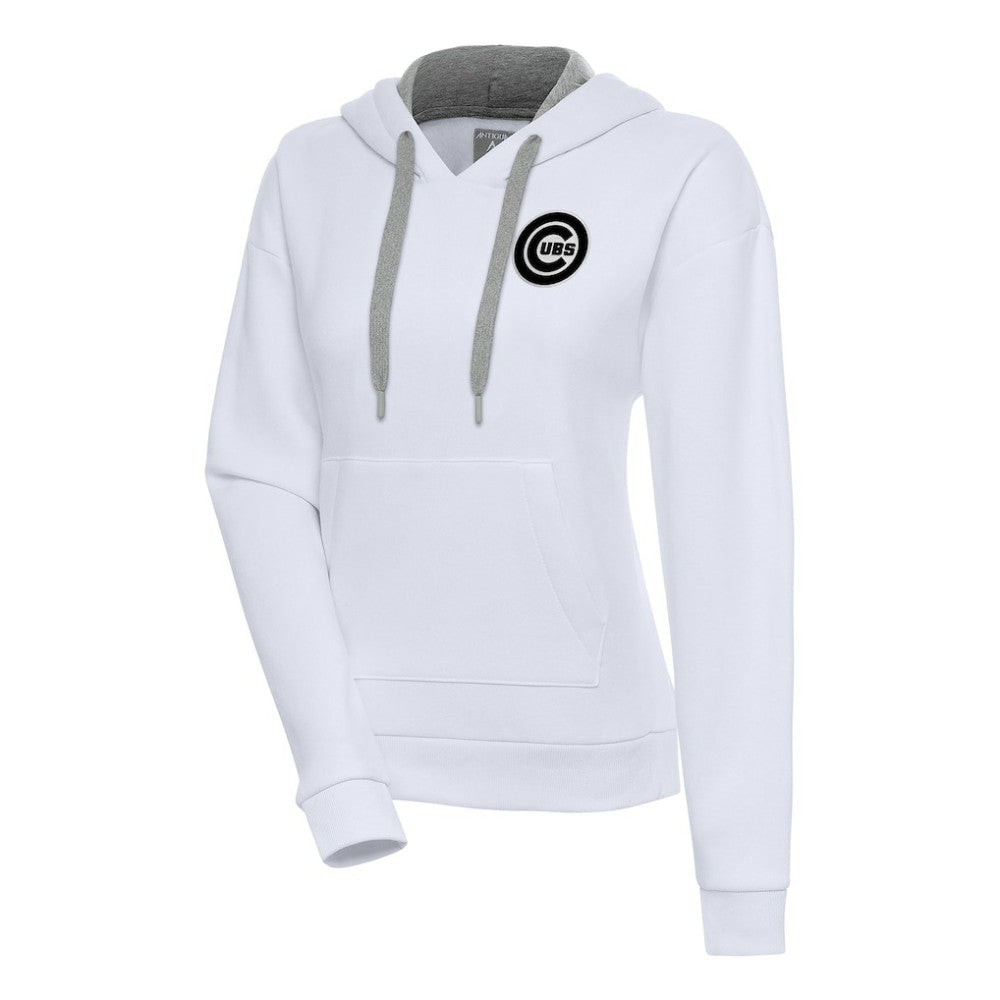 Chicago Cubs Antigua Women's Brushed Metallic Victory Pullover Hoodie - MLB