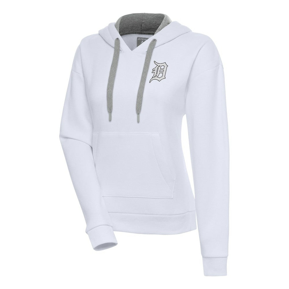 Detroit Tigers Antigua Women's Brushed Metallic Victory Pullover Hoodie - MLB