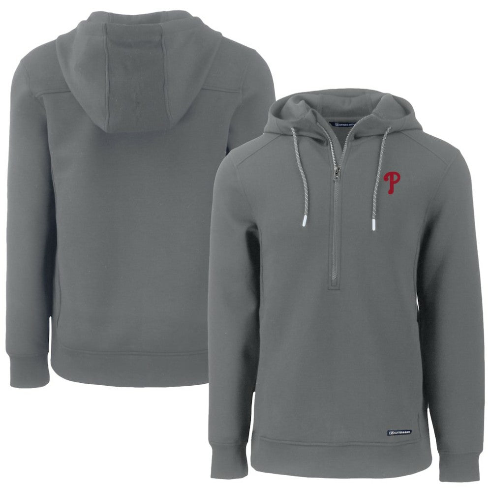 Philadelphia Phillies Cutter & Buck Roam Eco Half-Zip Recycled Pullover Hoodie - MLB
