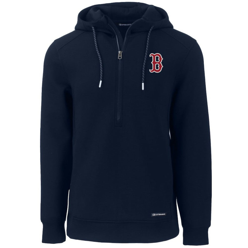 Boston Red Sox Cutter & Buck Roam Eco Half-Zip Recycled Pullover Hoodie - MLB