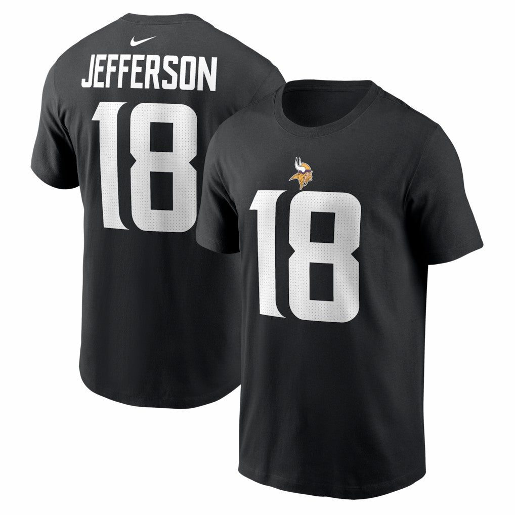 Justin Jefferson Minnesota Vikings Name & Number T-Shirt Black | Nike for Sale