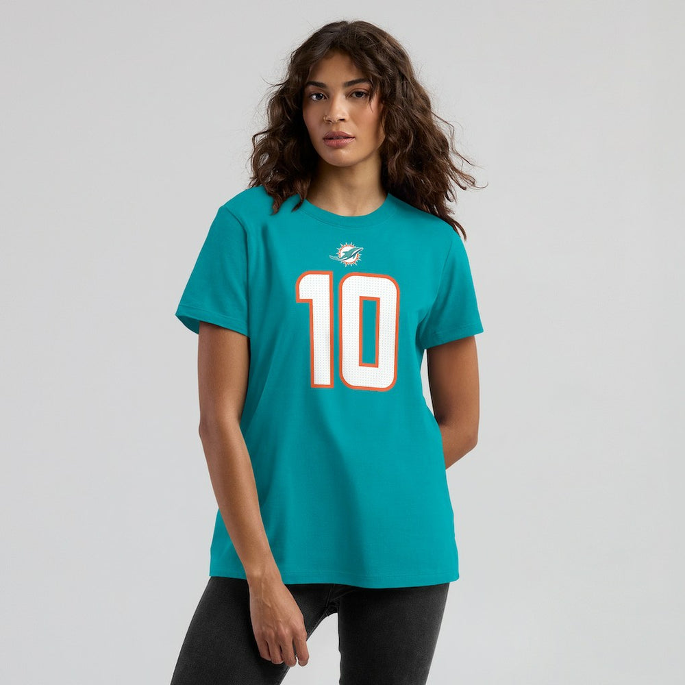 Tyreek Hill Miami Dolphins Women's Player Name & Number T-Shirt Aqua | Nike for Sale