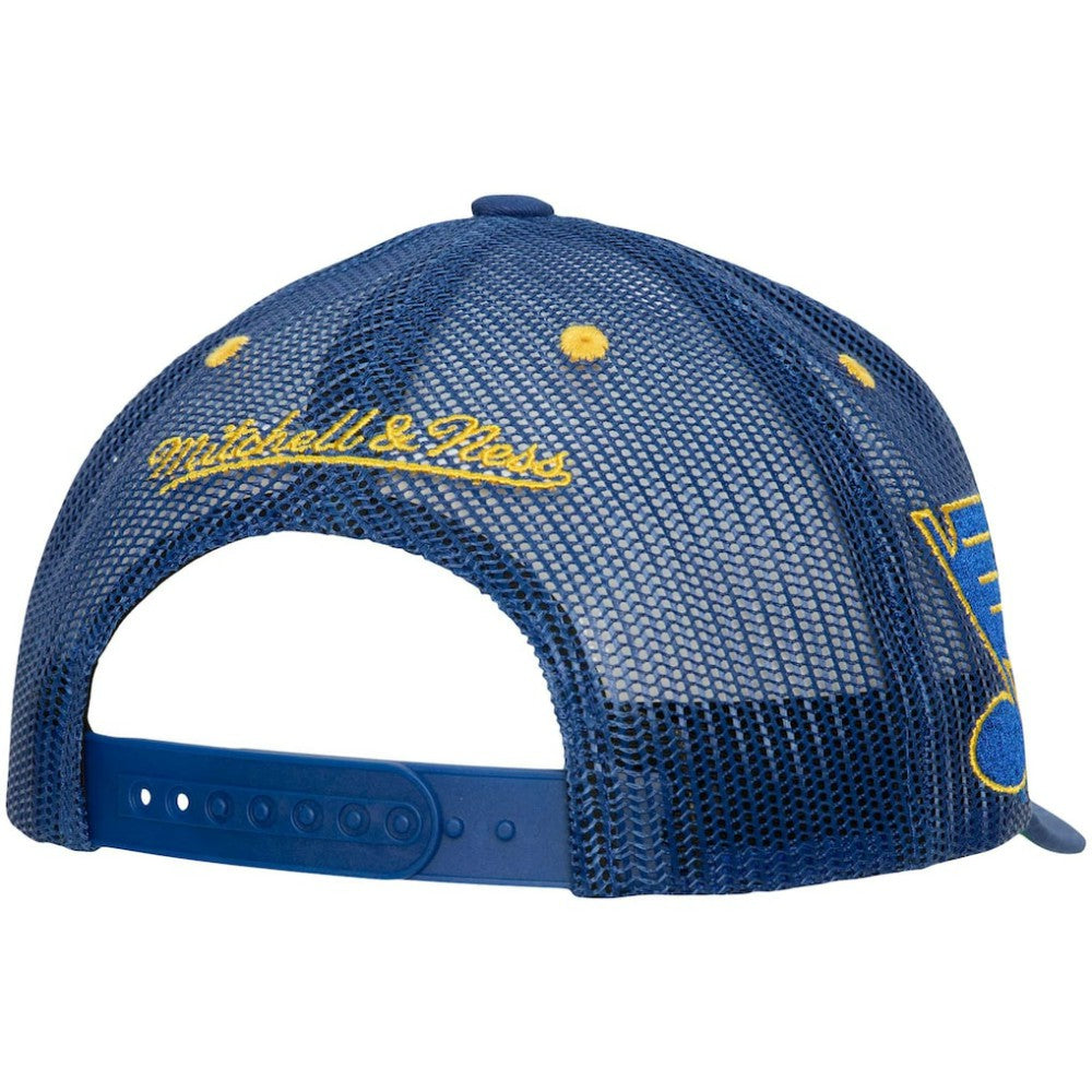 St. Louis Blues Mitchell & Ness Team Seal Trucker Snapback Hat - Blue - NHL