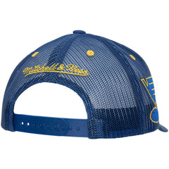 St. Louis Blues Mitchell & Ness Team Seal Trucker Snapback Hat - Blue - NHL