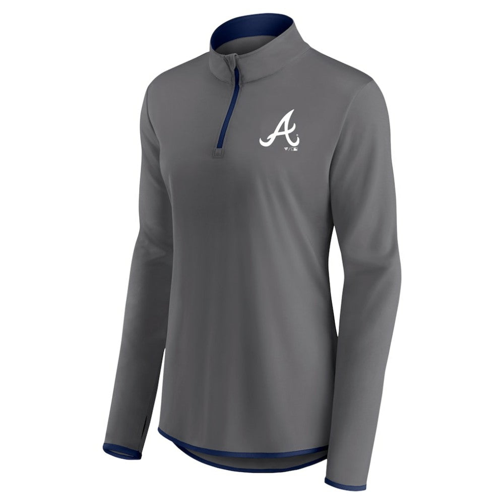Atlanta Braves Profile Women's Plus Size Quarter-Zip Jacket - MLB