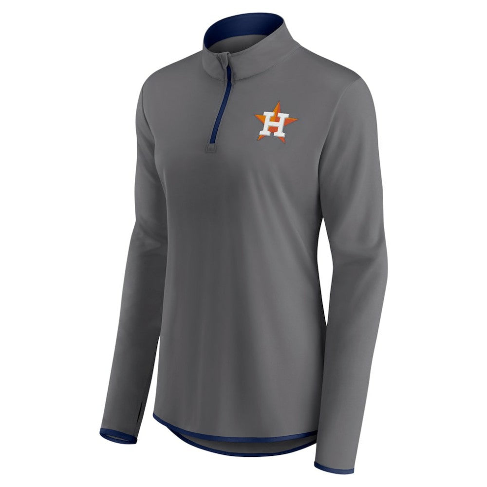 Houston Astros Profile Women's Plus Size Quarter-Zip Jacket - MLB