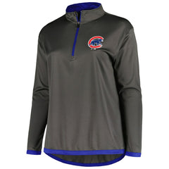 Chicago Cubs Profile Women's Plus Size Quarter-Zip Jacket - MLB