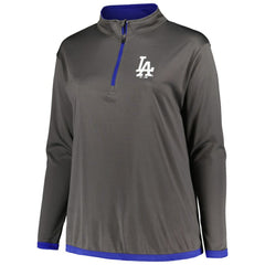 Los Angeles Dodgers Profile Women's Plus Size Quarter-Zip Jacket - MLB