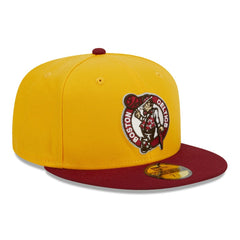 Boston Celtics Fall Leaves 2-Tone 59FIFTY Fitted Hat Yellow/Red - NBA