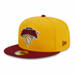 New York Knicks Fall Leaves 2-Tone 59FIFTY Fitted Hat Yellow/Red - NBA