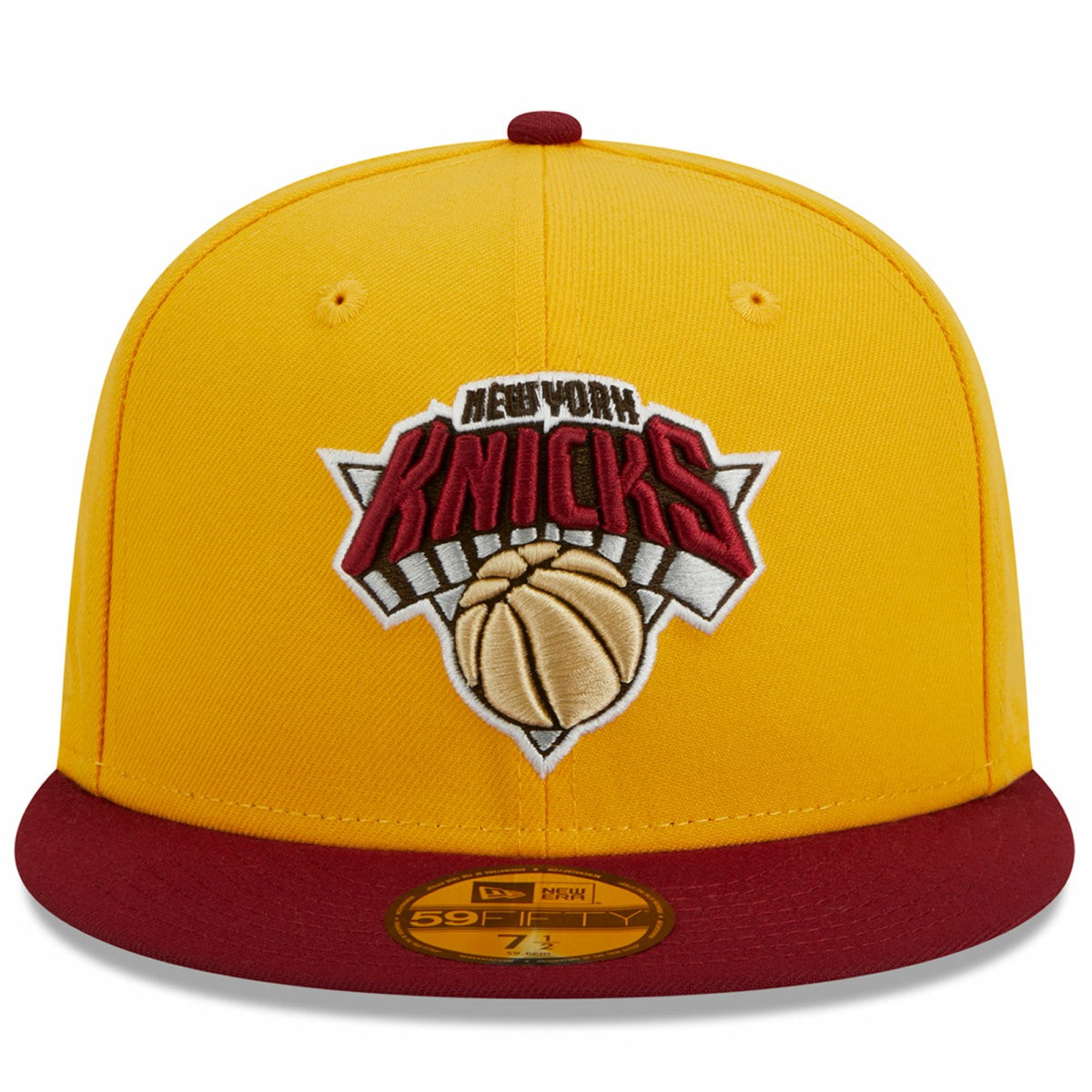 New York Knicks Fall Leaves 2-Tone 59FIFTY Fitted Hat Yellow/Red - NBA