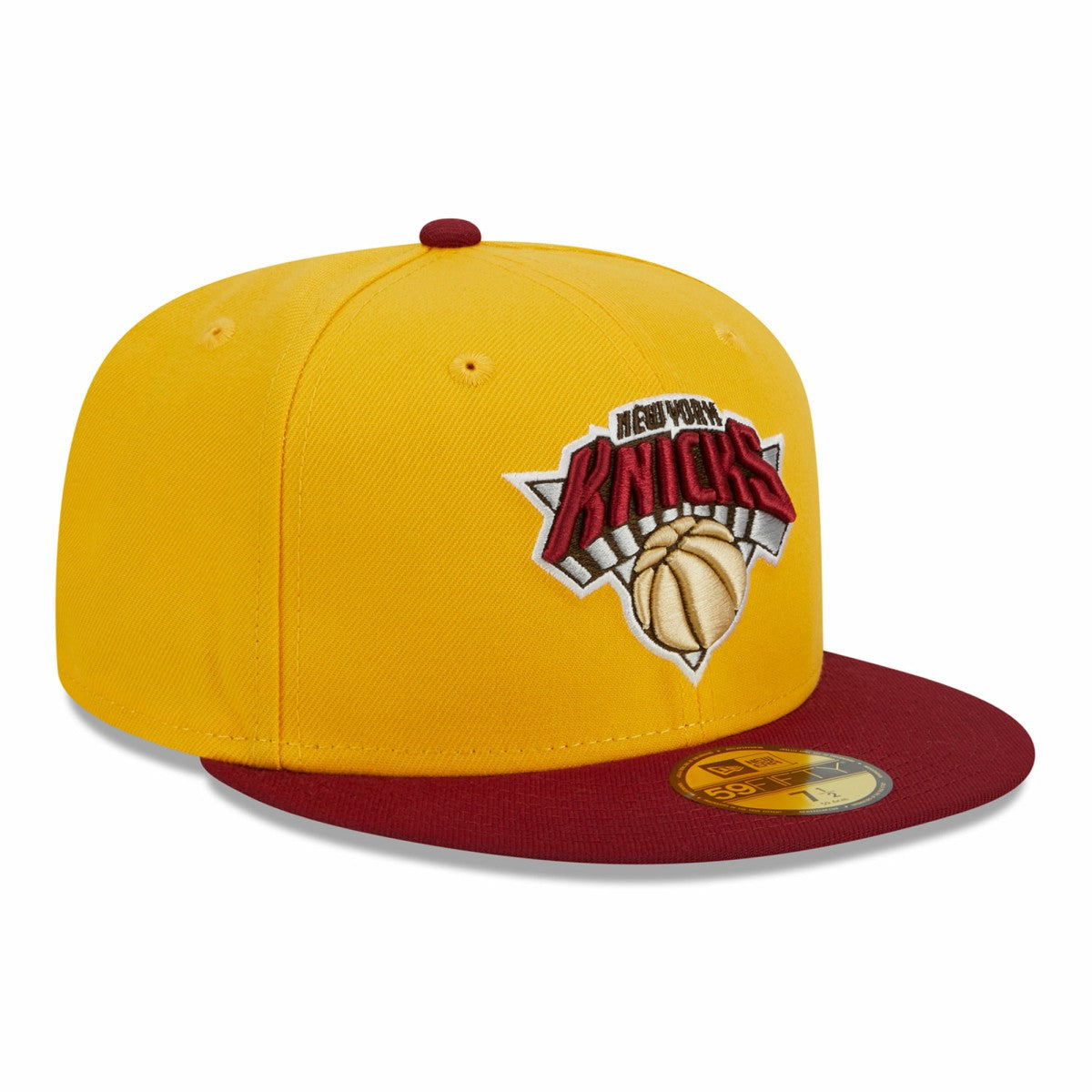 New York Knicks Fall Leaves 2-Tone 59FIFTY Fitted Hat Yellow/Red - NBA