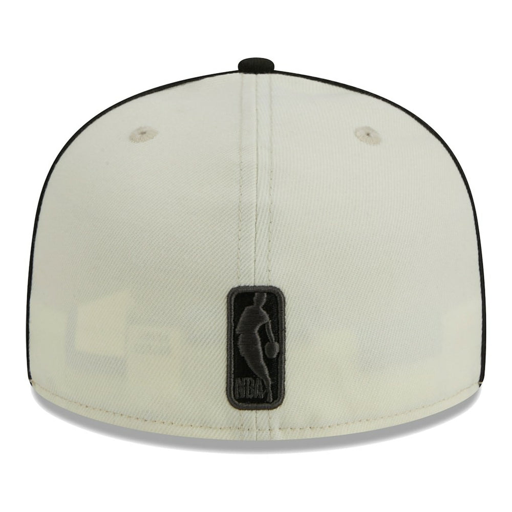 Brooklyn Nets Piping 2-Tone 59FIFTY Fitted Hat Cream/Black - NBA