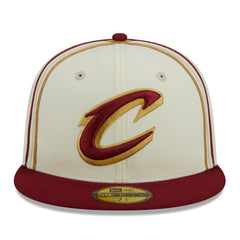 Cleveland Cavaliers Piping 2-Tone 59FIFTY Fitted Hat Cream/Wine - NBA