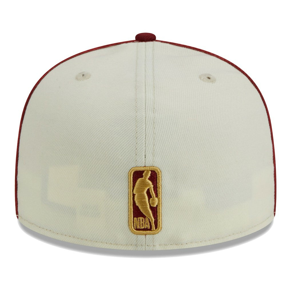 Cleveland Cavaliers Piping 2-Tone 59FIFTY Fitted Hat Cream/Wine - NBA