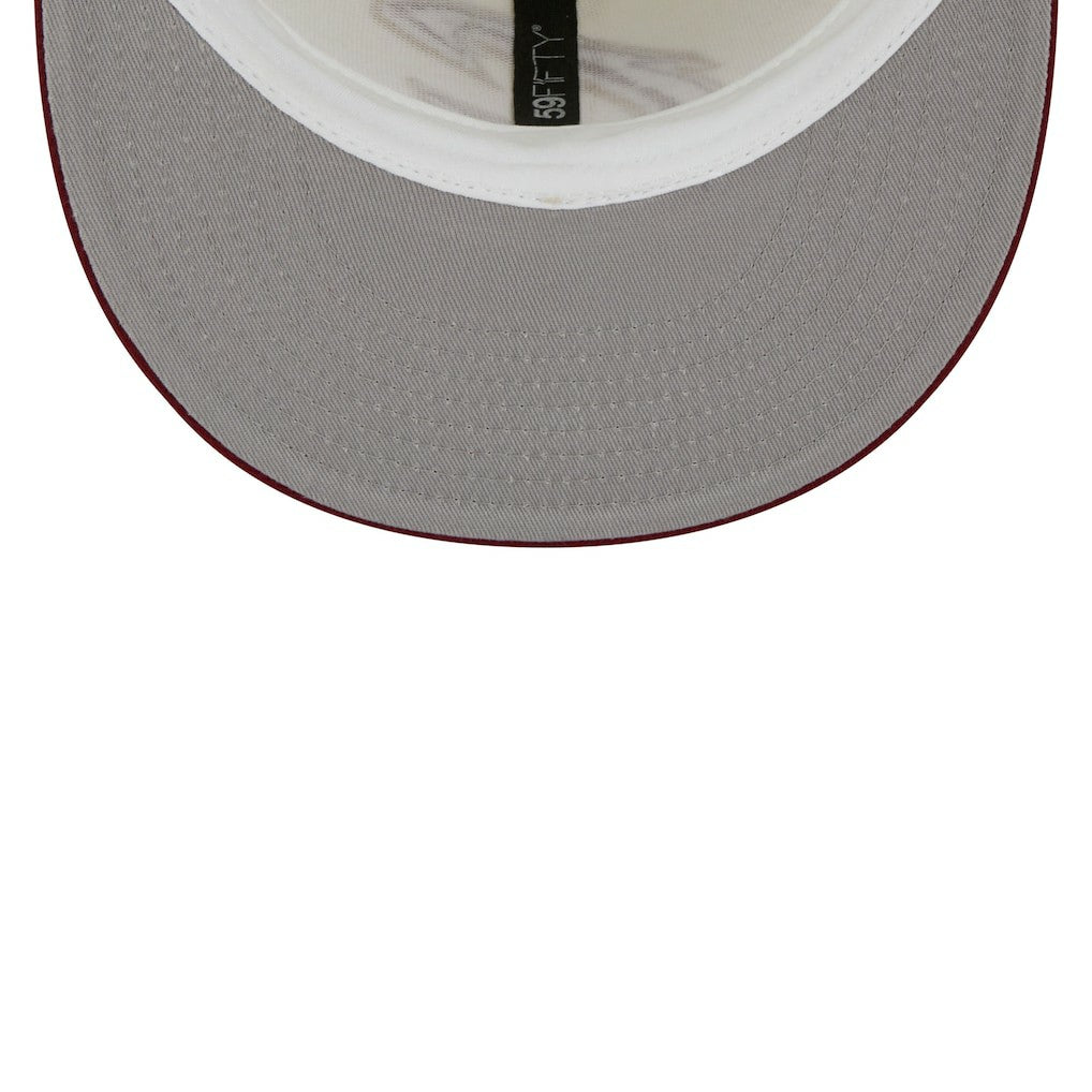 Cleveland Cavaliers Piping 2-Tone 59FIFTY Fitted Hat Cream/Wine - NBA