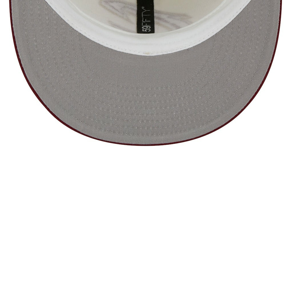 Cleveland Cavaliers Piping 2-Tone 59FIFTY Fitted Hat Cream/Wine - NBA