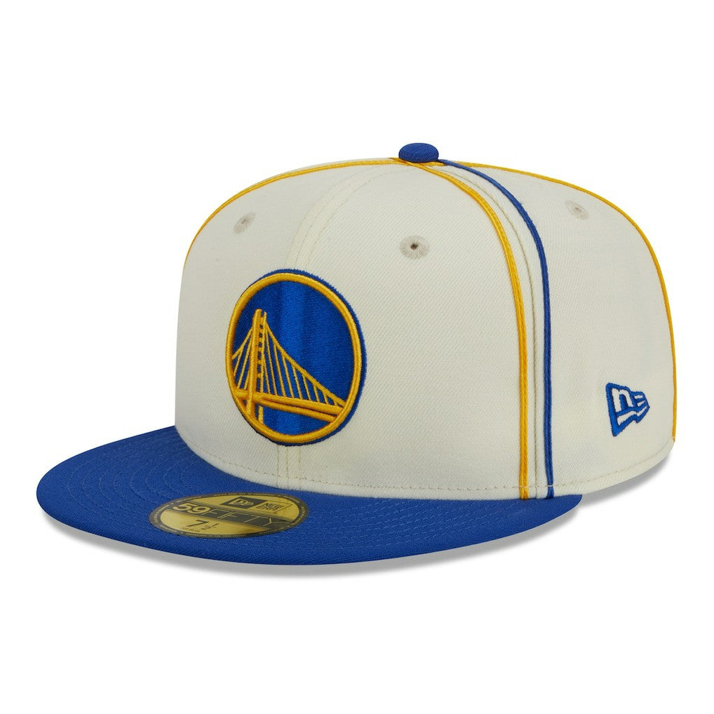 Golden State Warriors Piping 2-Tone 59FIFTY Fitted Hat Cream/Royal - NBA