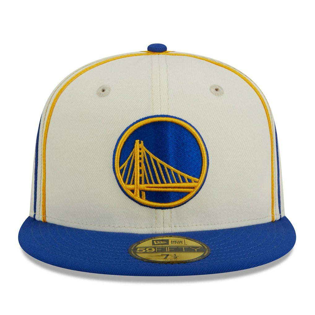 Golden State Warriors Piping 2-Tone 59FIFTY Fitted Hat Cream/Royal - NBA