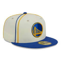 Golden State Warriors Piping 2-Tone 59FIFTY Fitted Hat Cream/Royal - NBA