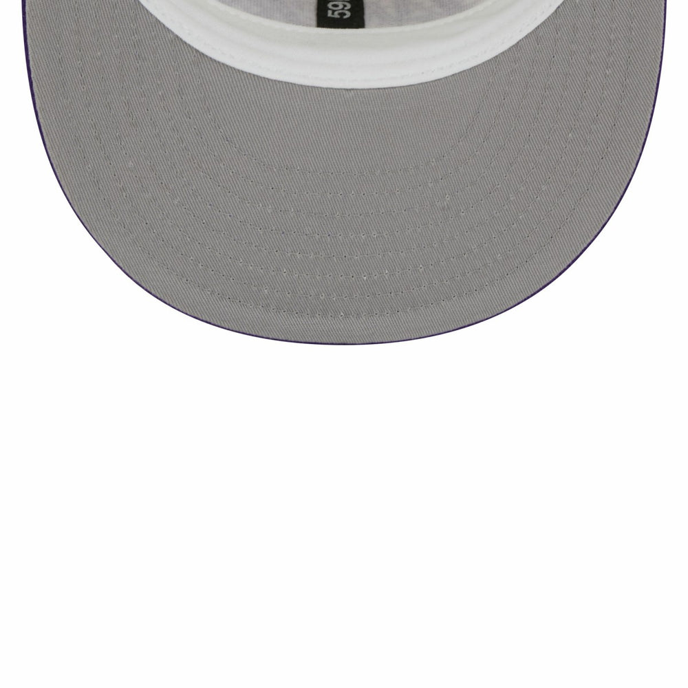 Los Angeles Lakers Piping 2-Tone 59FIFTY Fitted Hat Cream/Purple - NBA