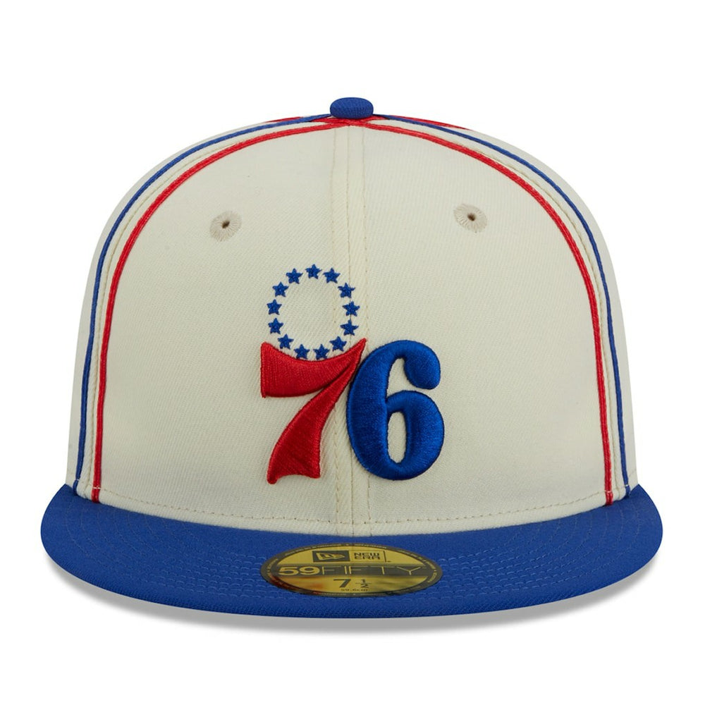 Philadelphia 76ers Piping 2-Tone 59FIFTY Fitted Hat Cream/Royal - NBA