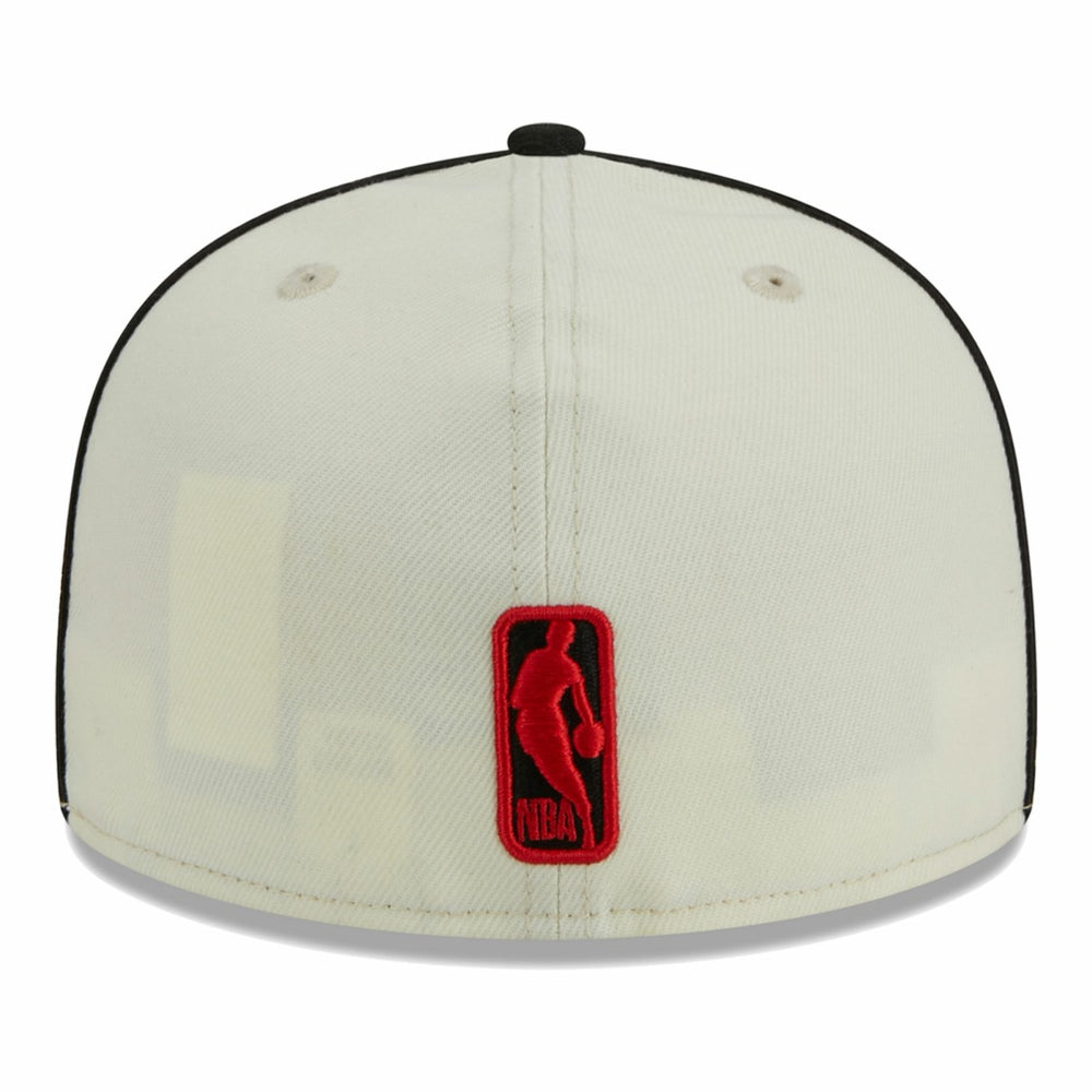 Portland Trail Blazers Piping 2-Tone 59FIFTY Fitted Hat Cream/Black - NBA