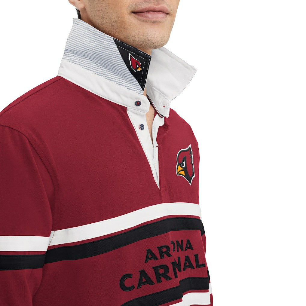 Arizona Cardinals Tommy Hilfiger Cory Varsity Rugby Long Sleeve T-Shirt Cardinal | NFL
