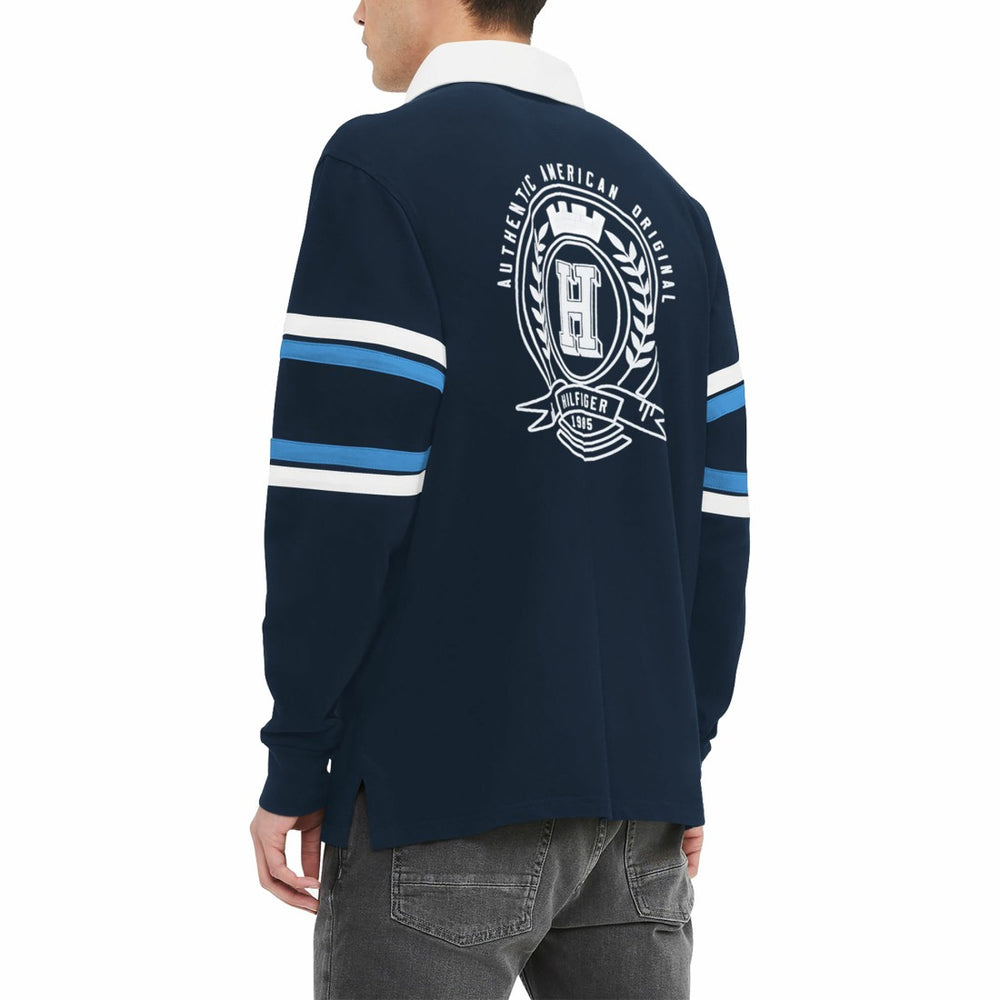 Tennessee Titans Tommy Hilfiger Cory Varsity Rugby Long Sleeve T-Shirt Navy | NFL