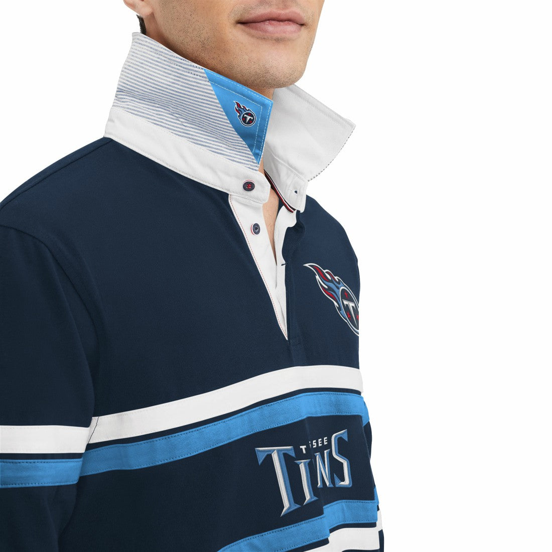 Tennessee Titans Tommy Hilfiger Cory Varsity Rugby Long Sleeve T-Shirt Navy | NFL