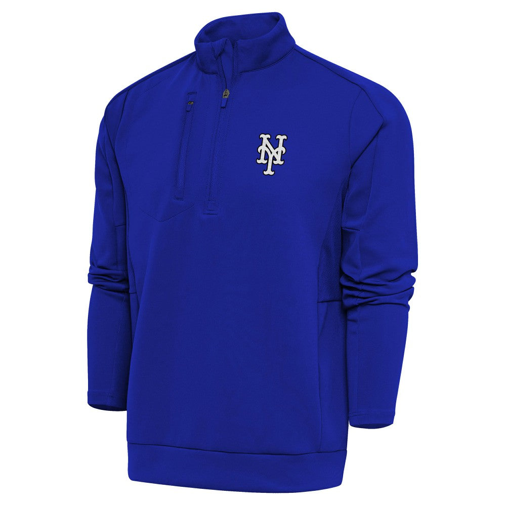 New York Mets Antigua Metallic Generation Quarter-Zip Pullover Top - MLB