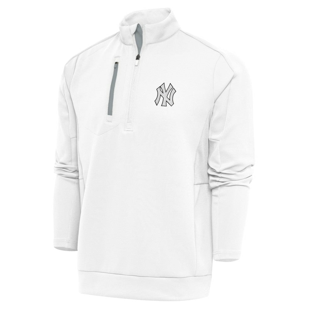 New York Yankees Antigua Metallic Generation Quarter-Zip Pullover Top - MLB