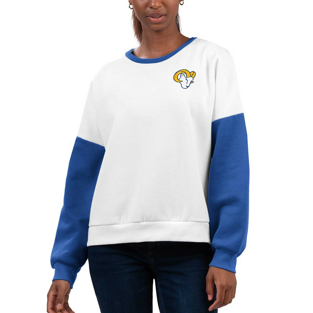 Los Angeles Rams G-III 4Her by Carl Banks Women's A-Game Pullover Sweatshirt White | NFL