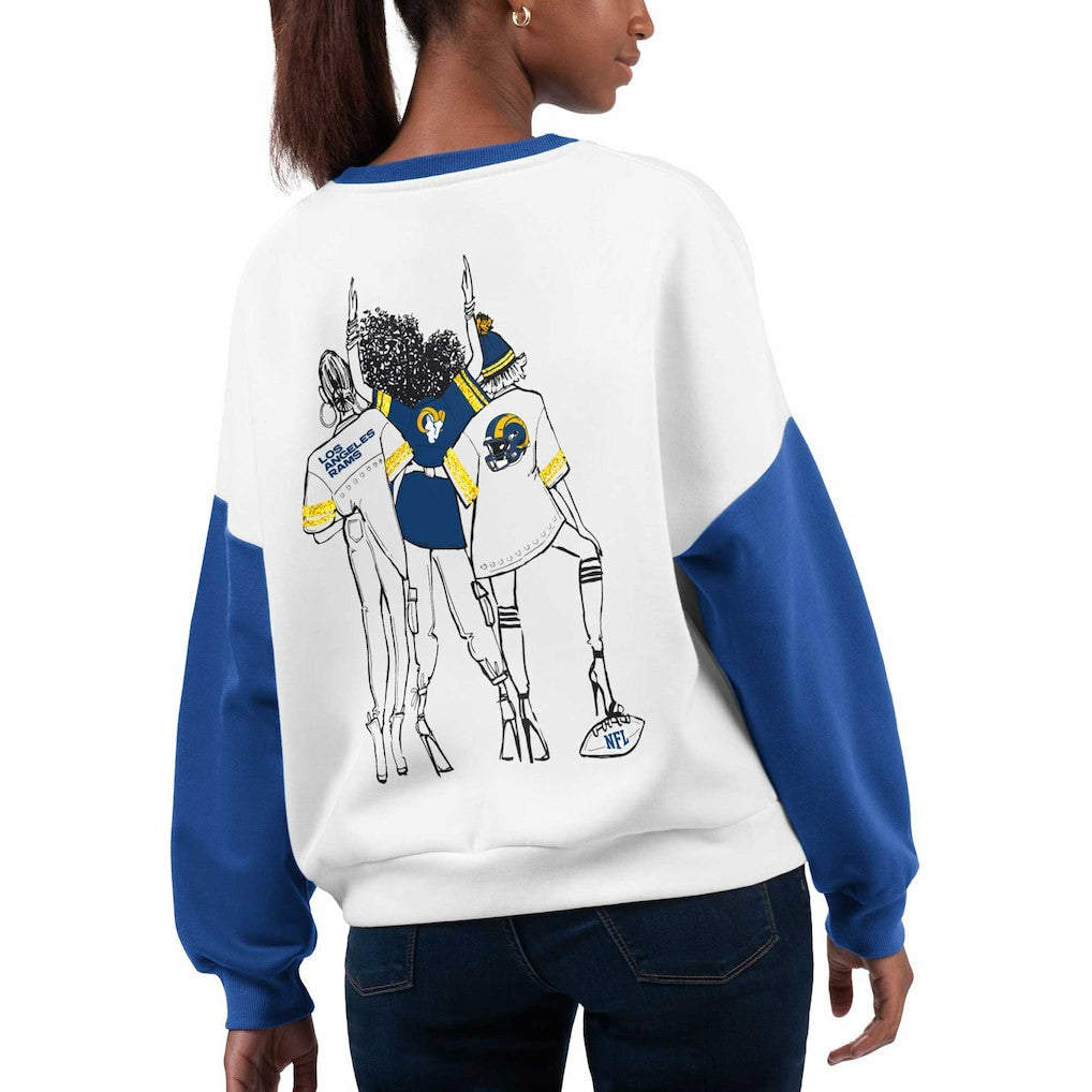 Los Angeles Rams G-III 4Her by Carl Banks Women's A-Game Pullover Sweatshirt White | NFL