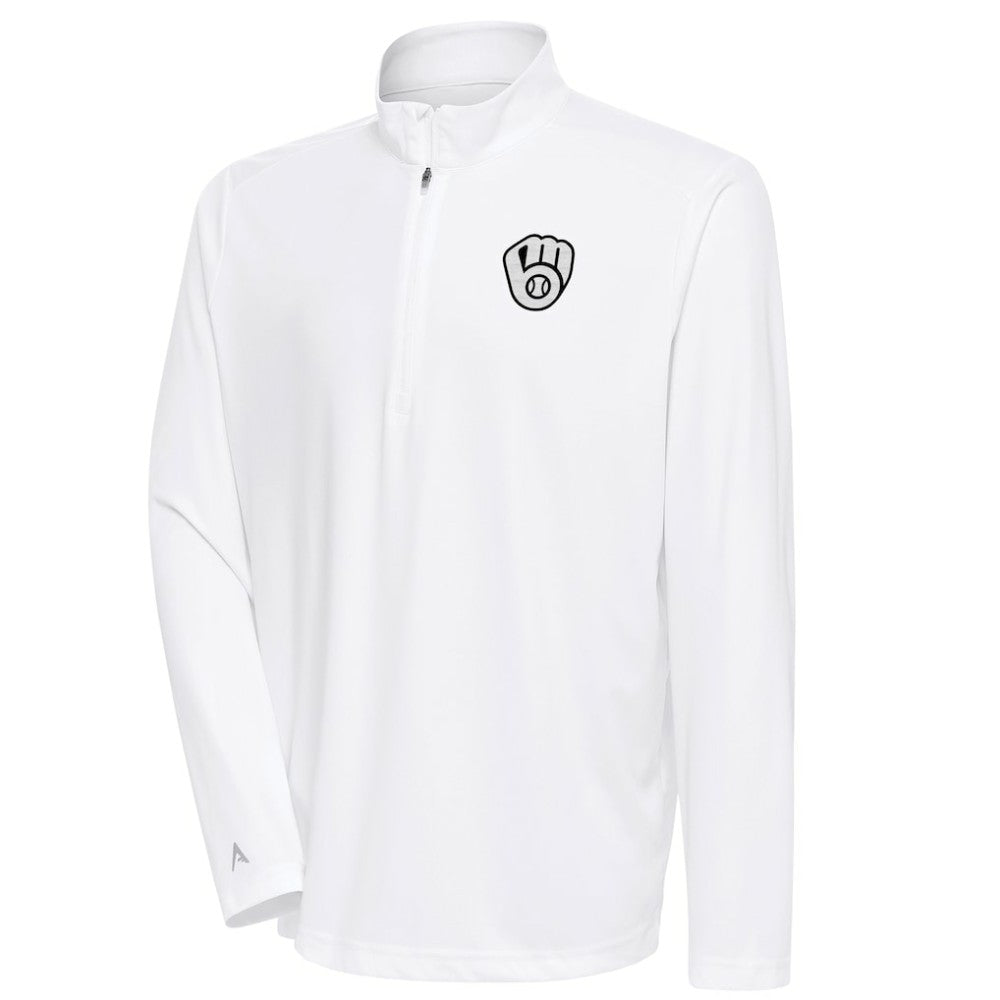 Milwaukee Brewers Antigua Metallic Tribute Quarter-Zip Top - MLB
