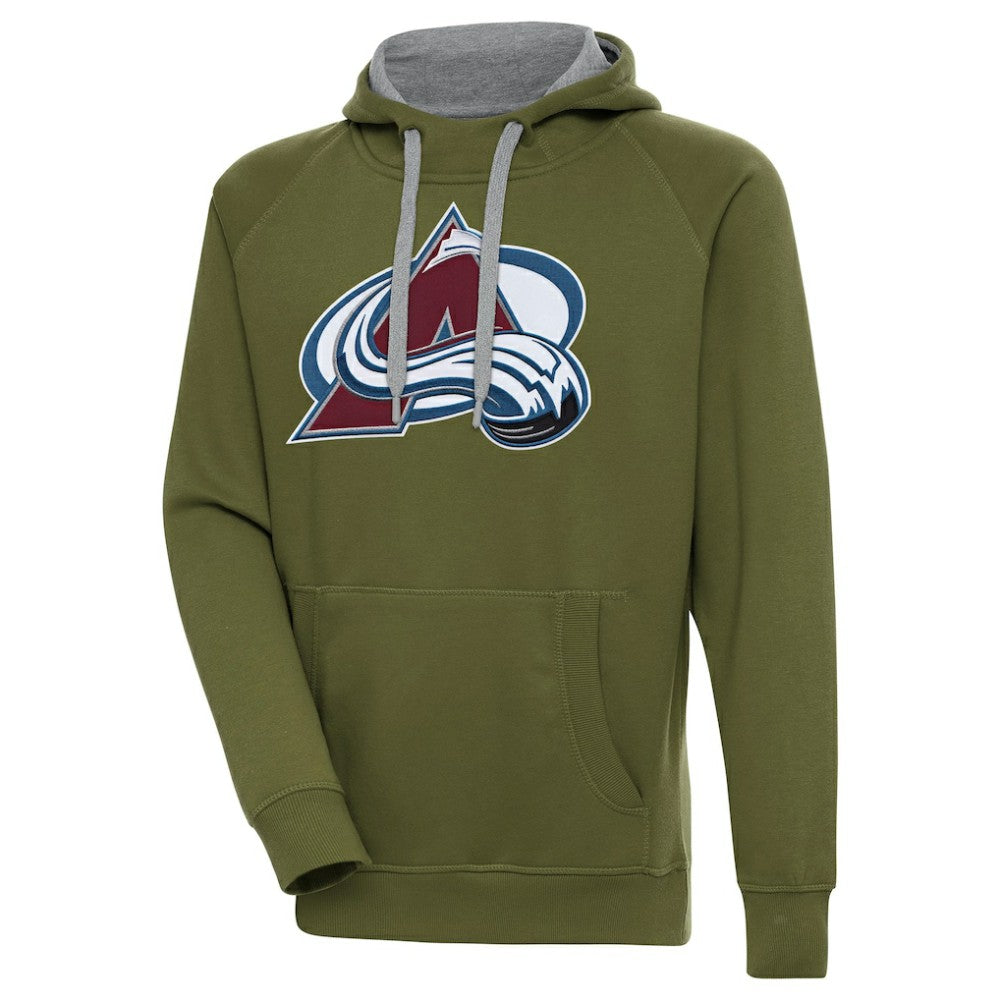 Colorado Avalanche Antigua Victory Pullover Hoodie - Olive - NHL
