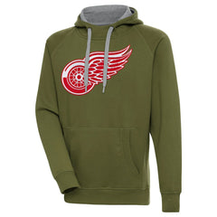 Detroit Red Wings Antigua Victory Pullover Hoodie - Olive - NHL