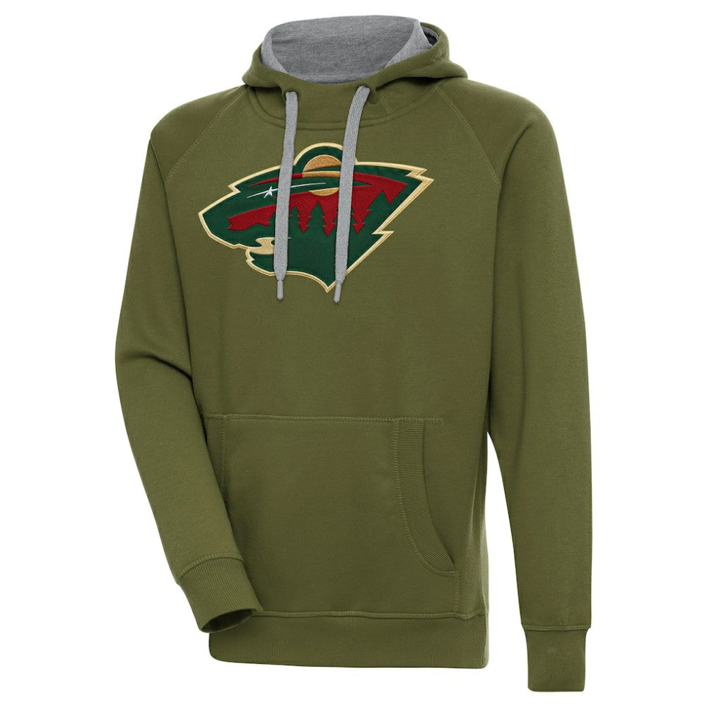 Minnesota Wild Antigua Victory Pullover Hoodie - Olive - NHL