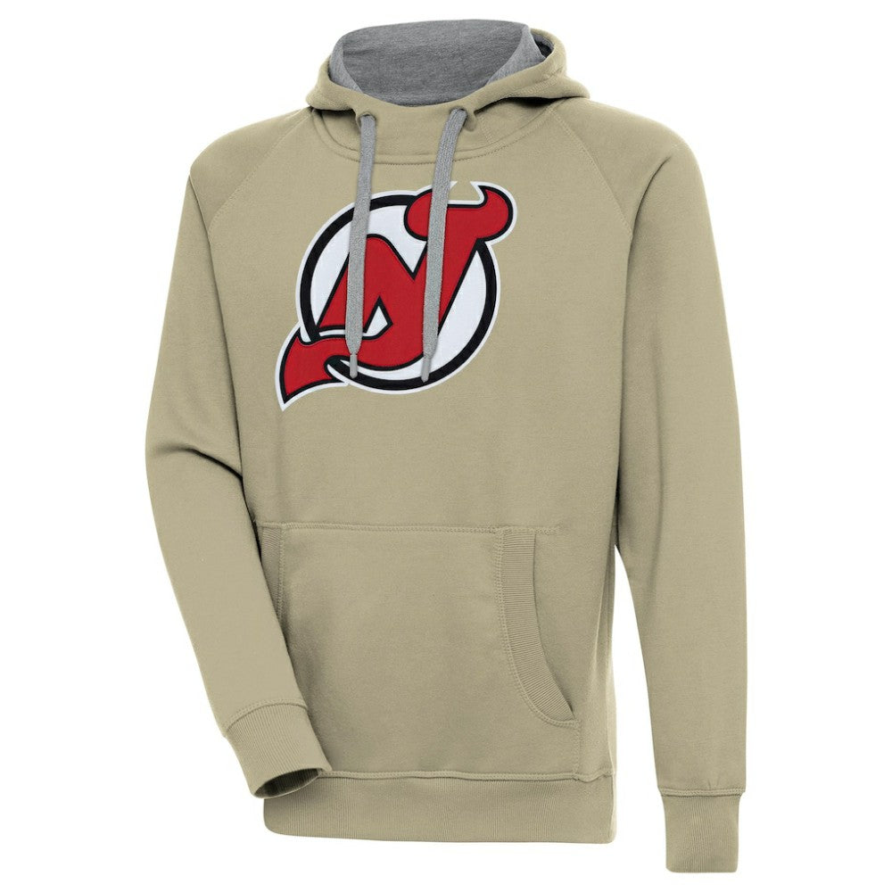 New Jersey Devils Antigua Victory Pullover Hoodie - Khaki - NHL