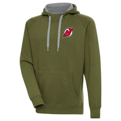 New Jersey Devils Antigua Victory Pullover Hoodie - Olive - NHL