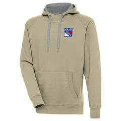 New York Rangers Antigua Victory Pullover Hoodie - Khaki - NHL