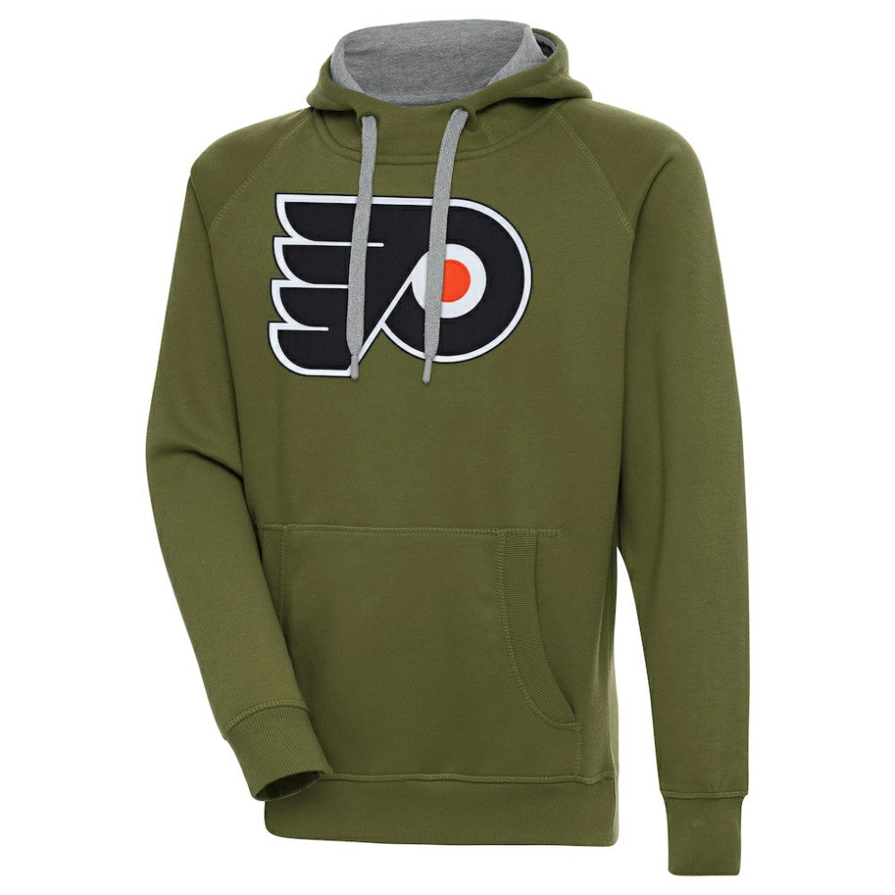 Philadelphia Flyers Antigua Victory Pullover Hoodie - Olive - NHL