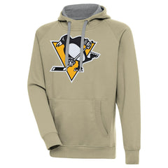 Pittsburgh Penguins Antigua Victory Pullover Hoodie - Khaki - NHL
