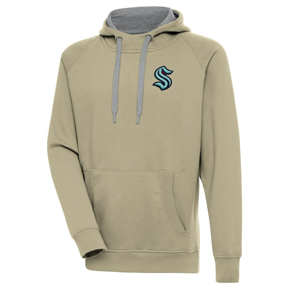 Seattle Kraken Antigua Victory Pullover Hoodie - Khaki - NHL