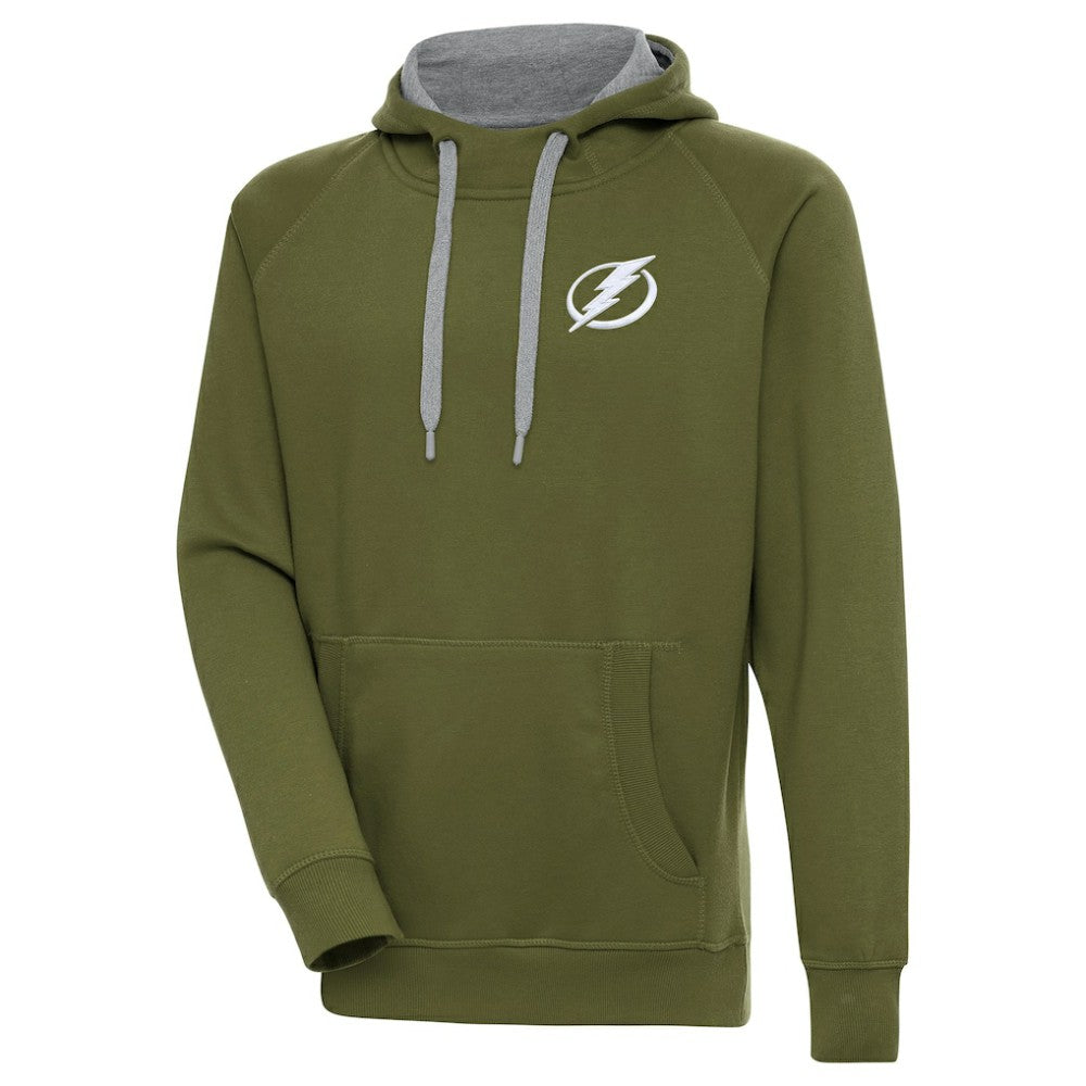Tampa Bay Lightning Antigua Victory Pullover Hoodie - Olive - NHL